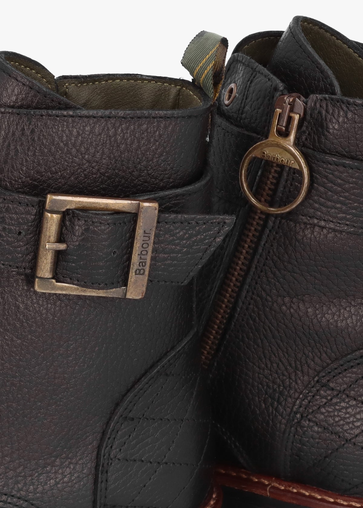 Heidi Black Pebbled Leather Camando Ankle Boots