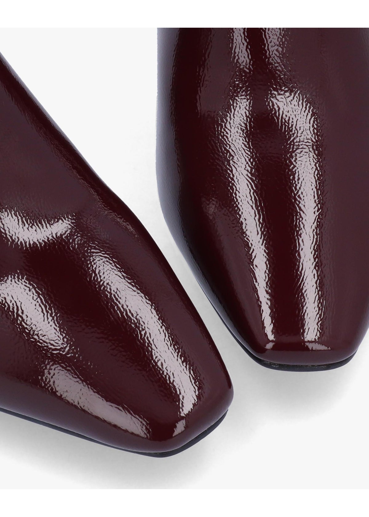 Petuniah Burgundy Patent Kitten Heel Ankle Boots
