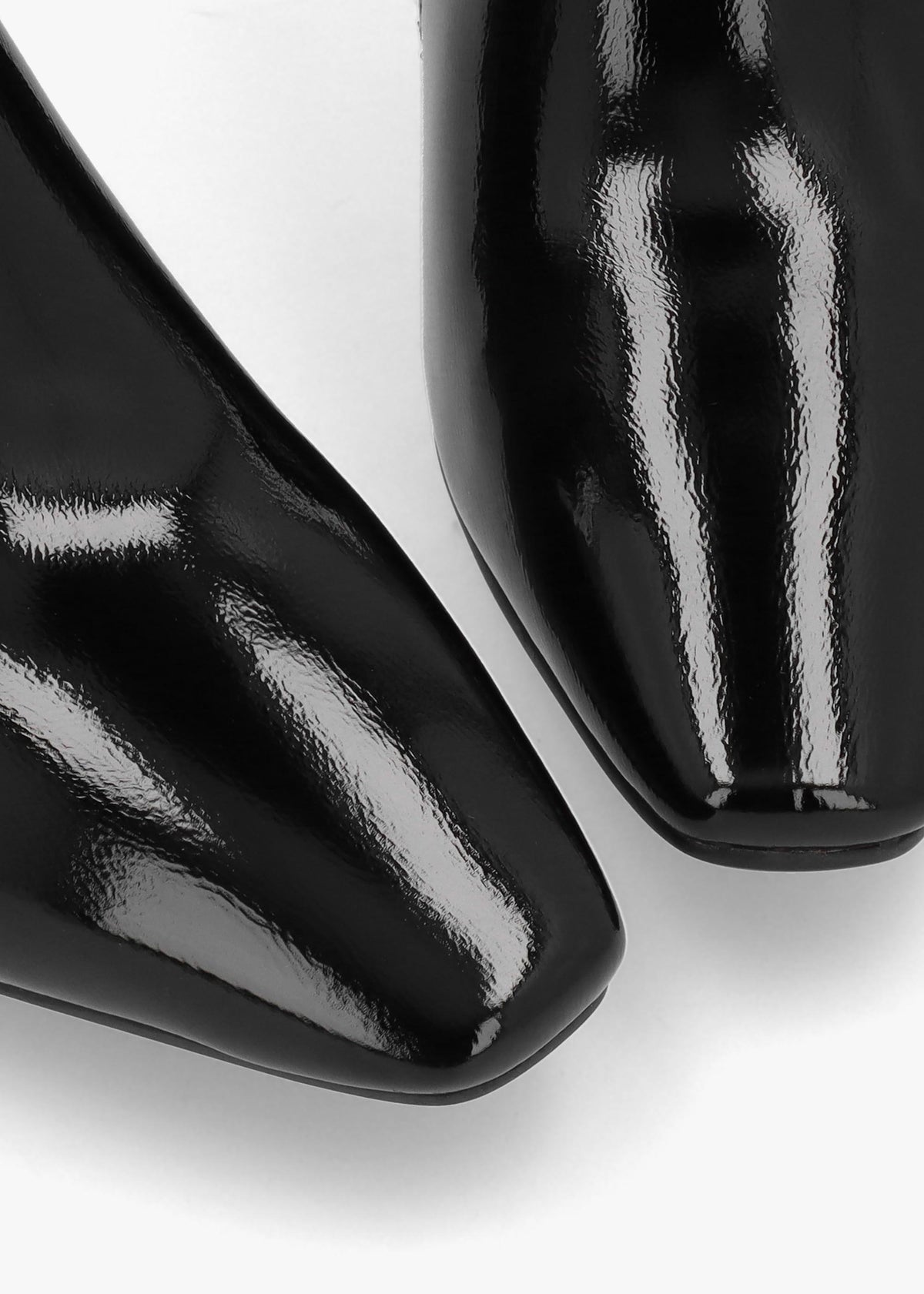 Petuniah Black Patent Kitten Heel Ankle Boots