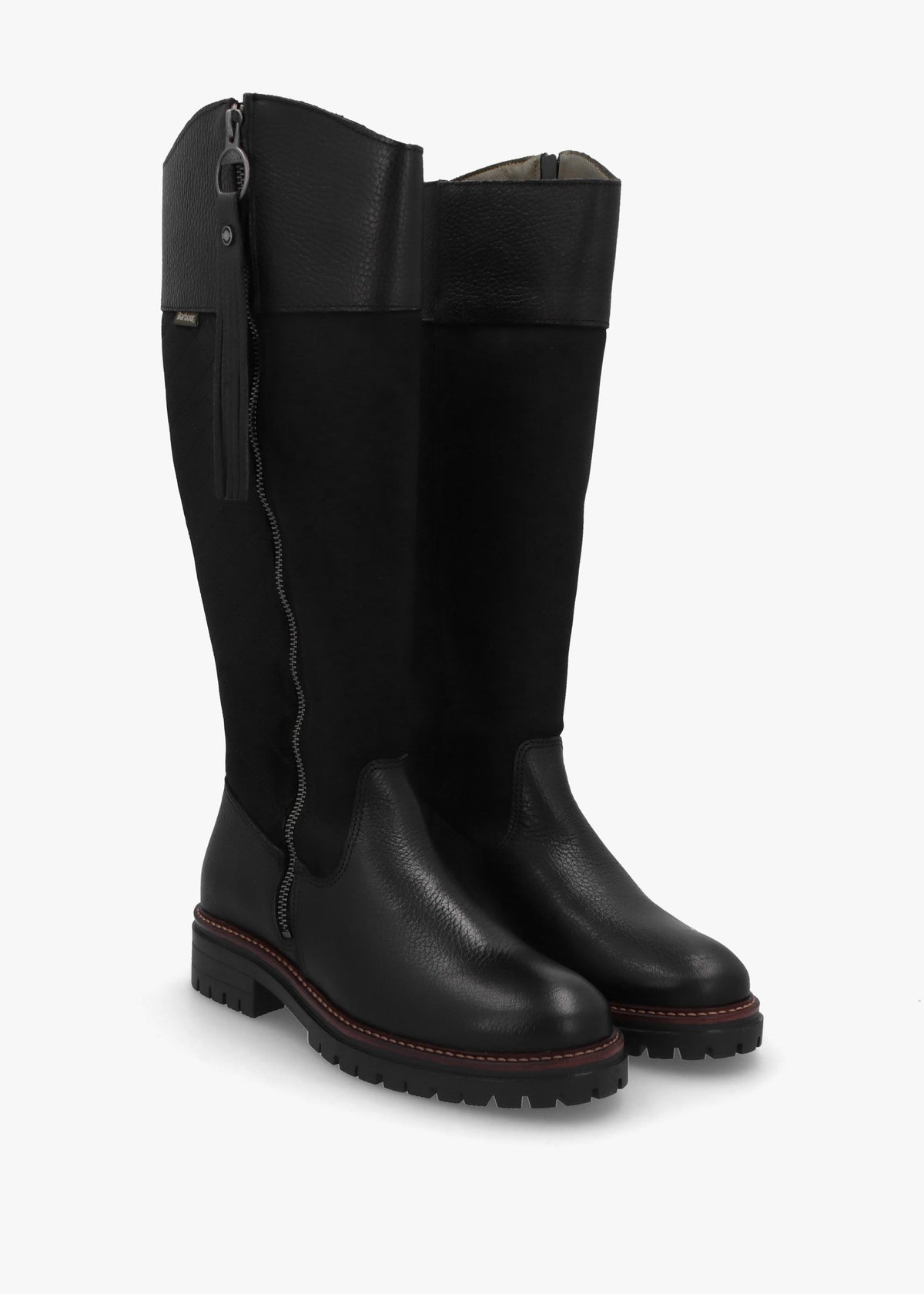 Ingrid Black Leather Knee High Boots
