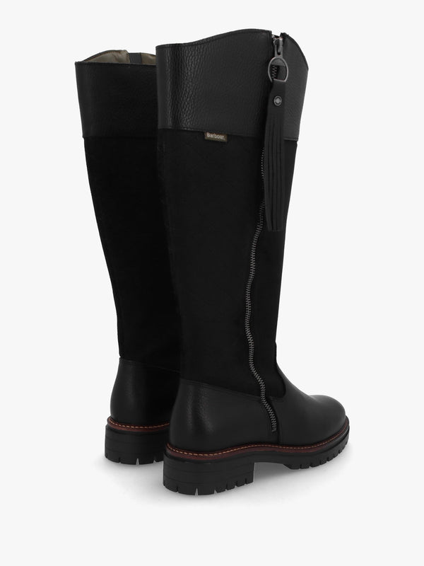 Ingrid Black Leather Knee High Boots