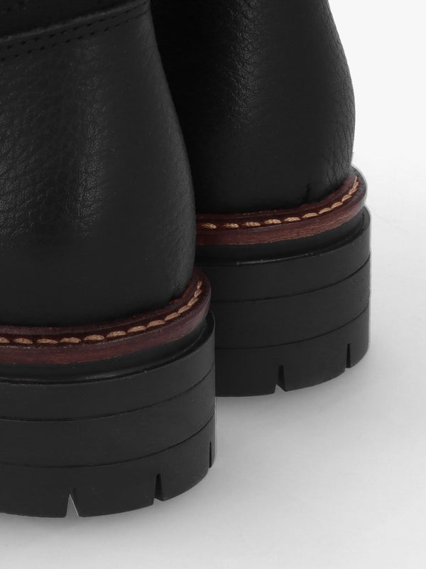 Ingrid Black Leather Knee High Boots