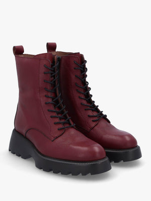 Atari Burgundy Leather Ankle Boots