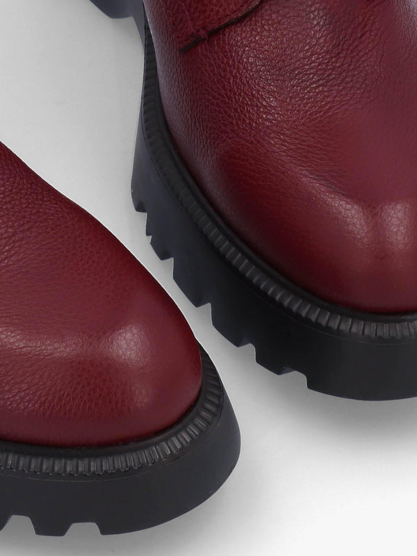 Atari Burgundy Leather Ankle Boots