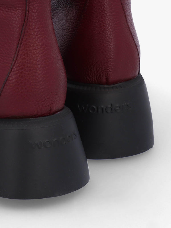 Atari Burgundy Leather Ankle Boots