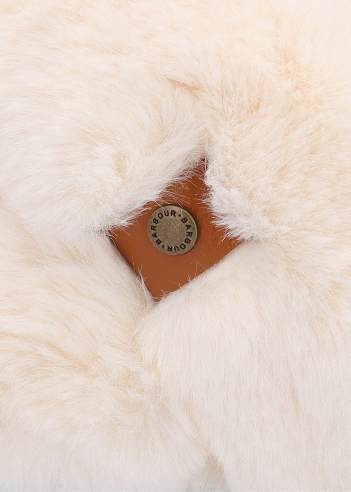 Eliza Ivory Cross Over Faux Fur Slippers