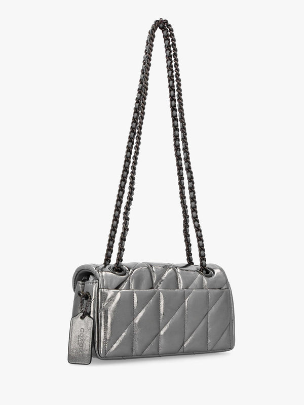 Tabby 20 Quilted Anthracite Metallic Leather Shoulder Bag