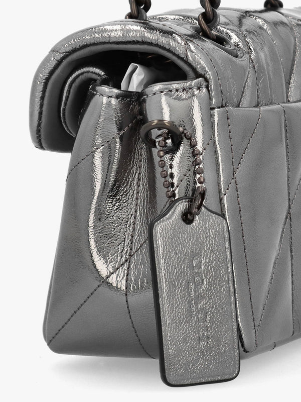 Tabby 20 Quilted Anthracite Metallic Leather Shoulder Bag