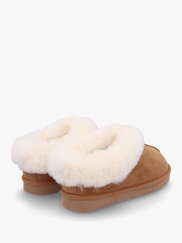 Somolly Tan Suede Shearling Slippers