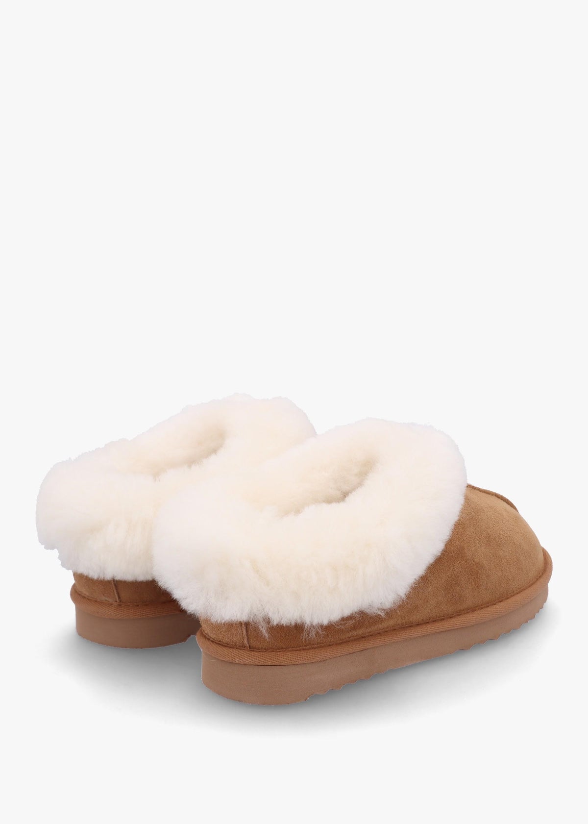 Somolly Tan Suede Shearling Slippers