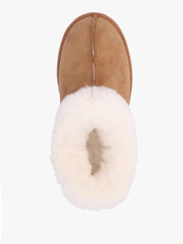 Somolly Tan Suede Shearling Slippers