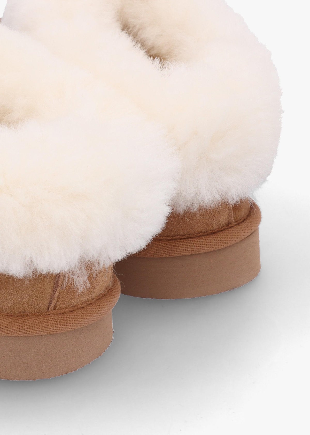 Somolly Tan Suede Shearling Slippers
