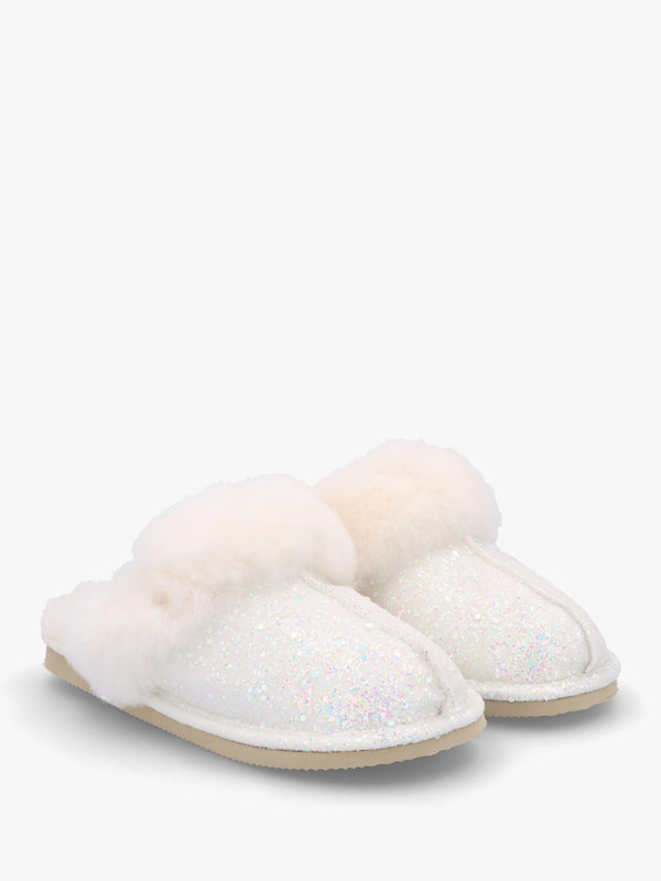 Soglit White Sheepskin Slippers
