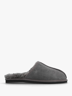 Men’s Shutoff Grey Shearling Slippers