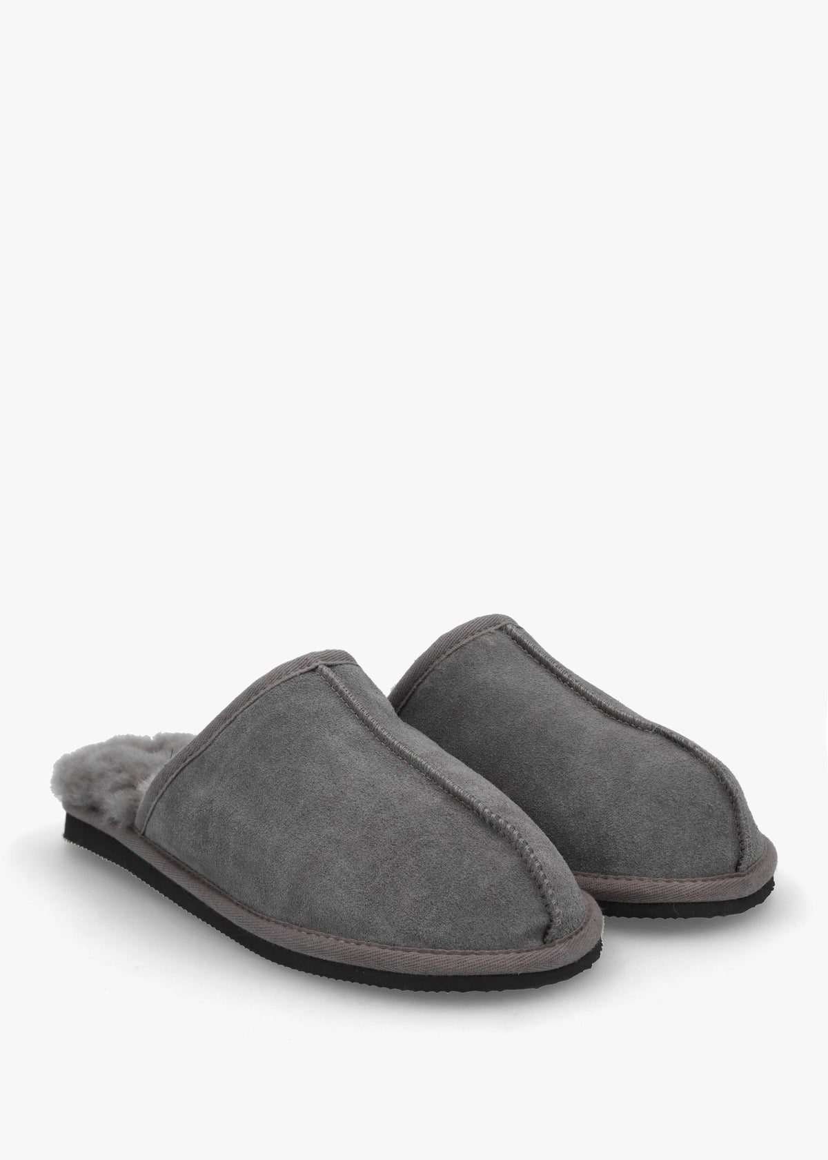 Men’s Shutoff Grey Shearling Slippers