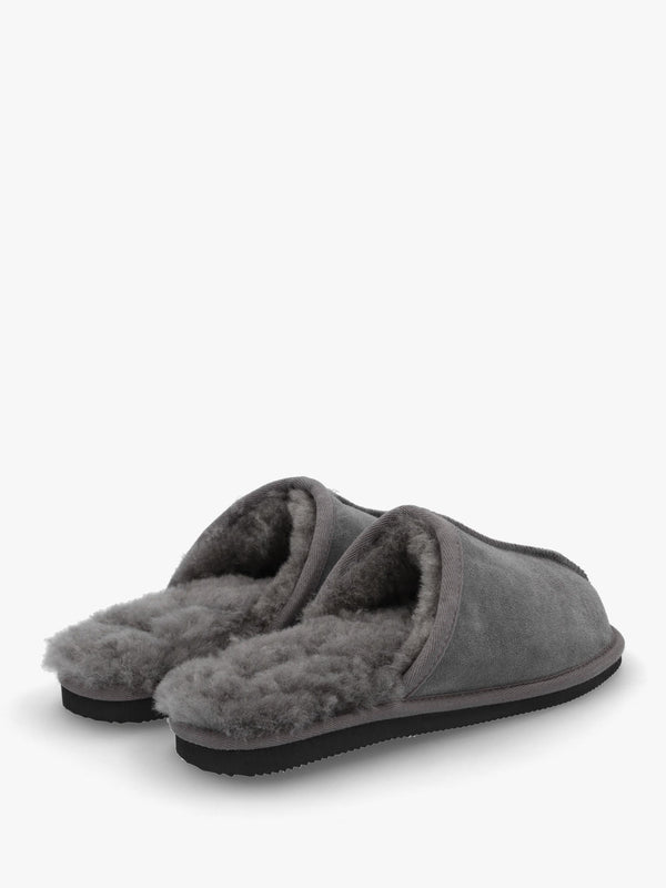 Men’s Shutoff Grey Shearling Slippers