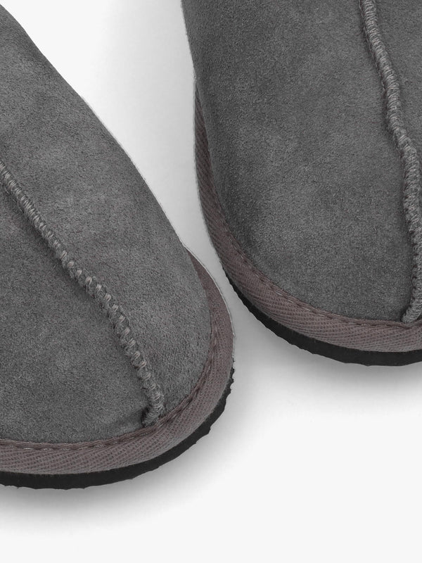 Men’s Shutoff Grey Shearling Slippers