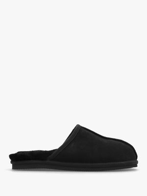 Men’s Shutoff Black Shearling Slippers