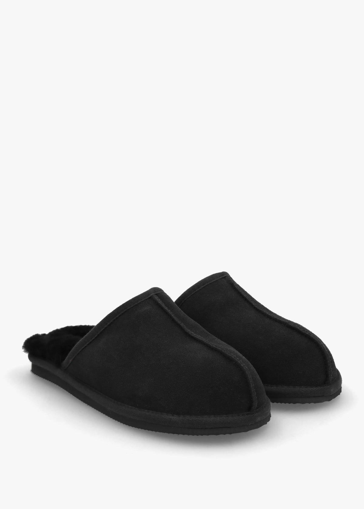 Men’s Shutoff Black Shearling Slippers
