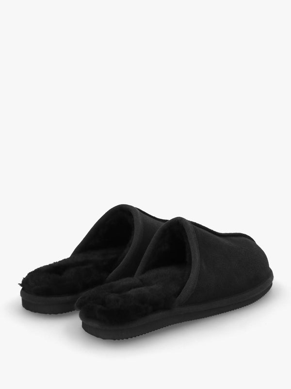 Men’s Shutoff Black Shearling Slippers