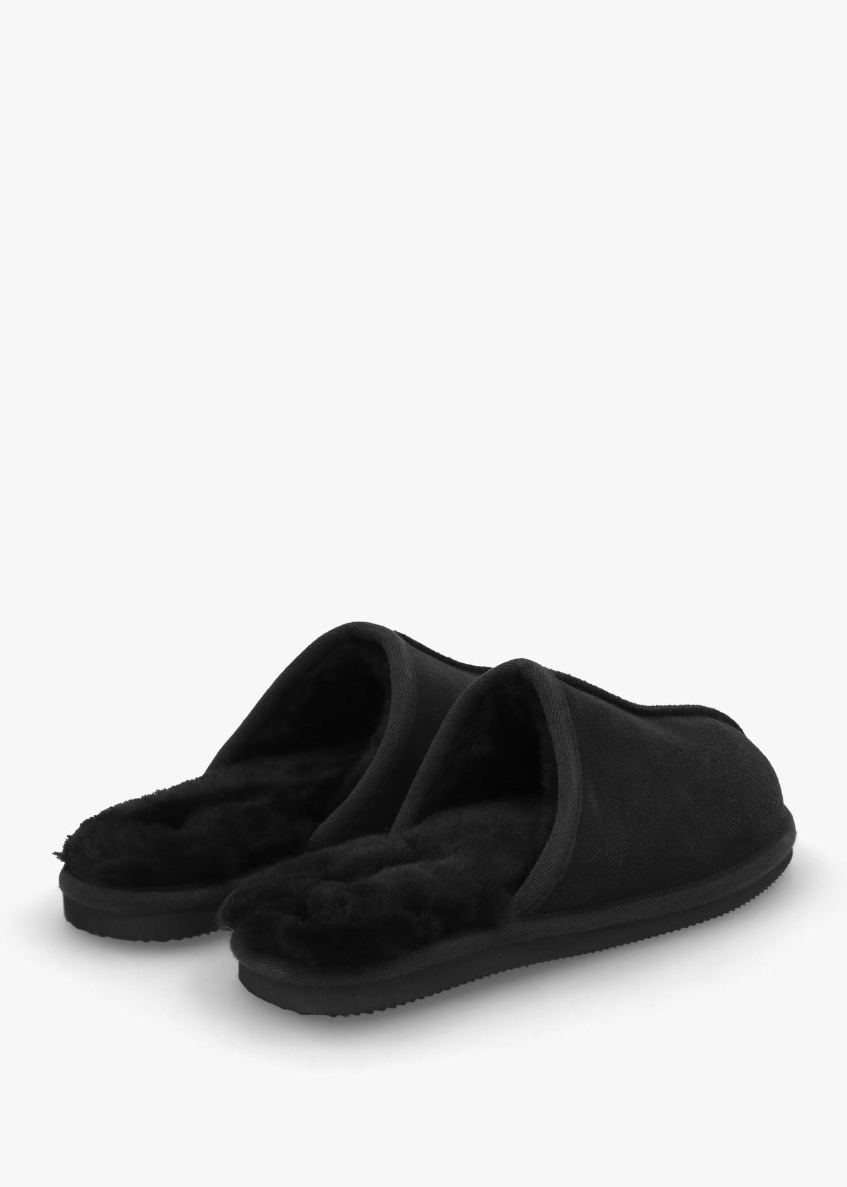 Men’s Shutoff Black Shearling Slippers