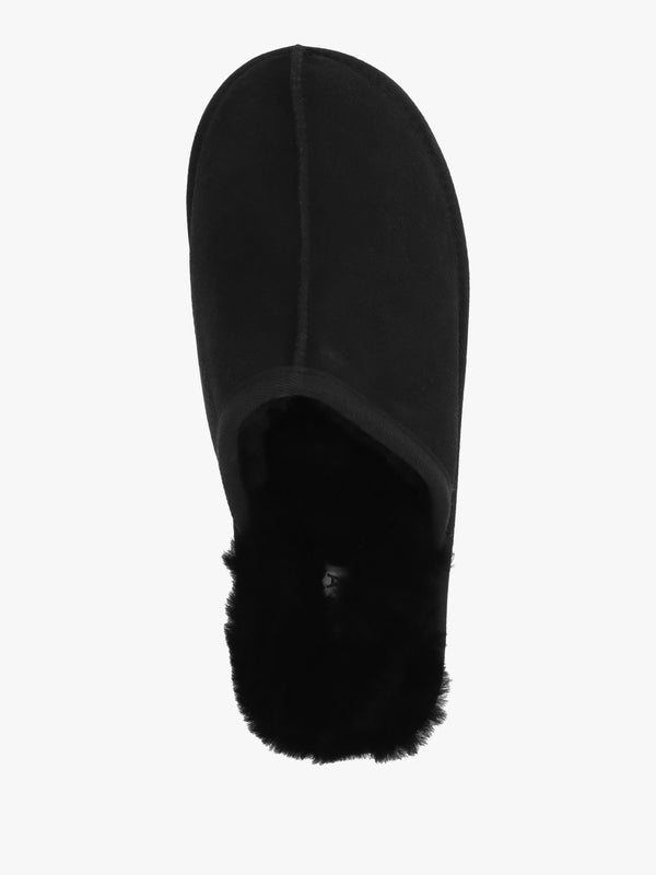 Men’s Shutoff Black Shearling Slippers