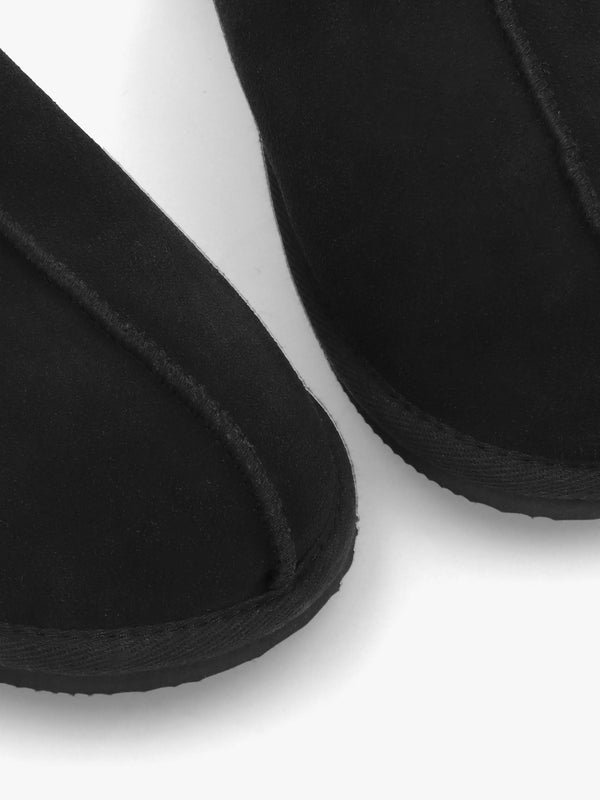 Men’s Shutoff Black Shearling Slippers