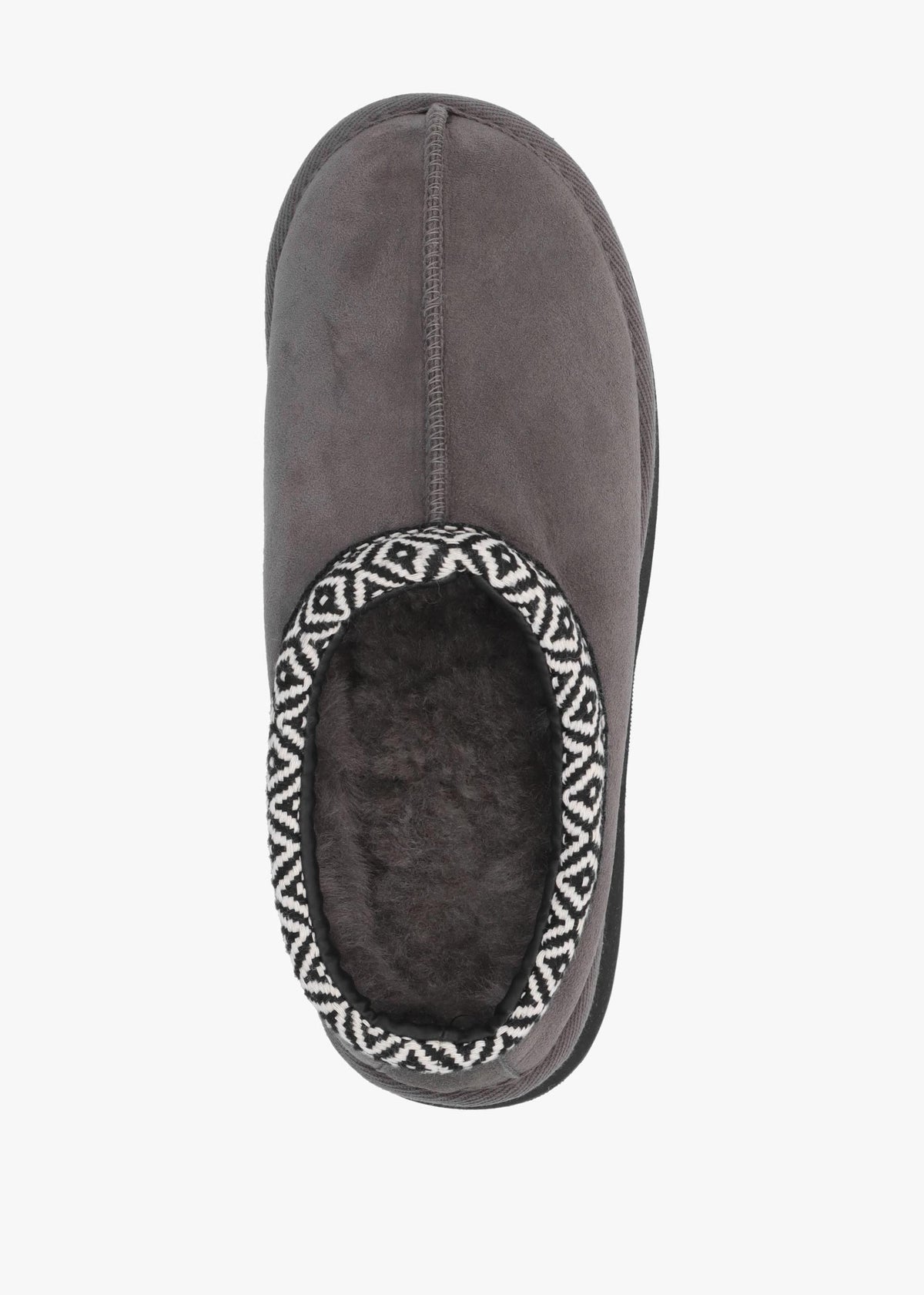 Somolly Grey Suede Shearling Platform Slippers