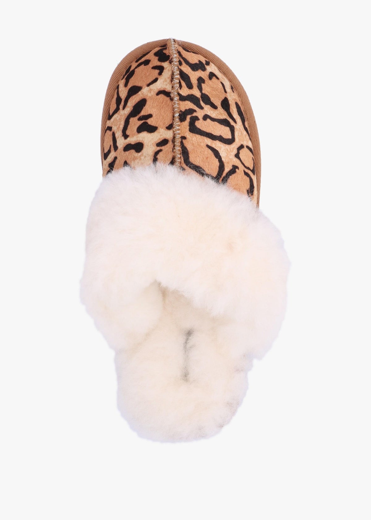 Soleo Leopard Calf Hair Sheepskin Twinface Slippers