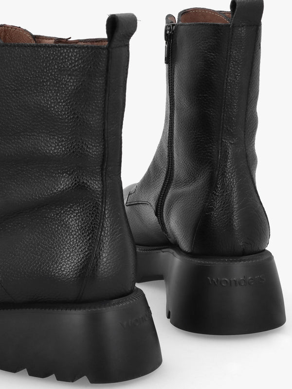 Atari Black Leather Ankle Boots