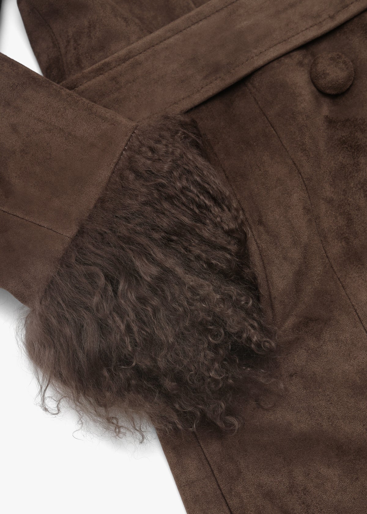 Penny II 70’s Greige Mongolian Lambswool Longline Coat