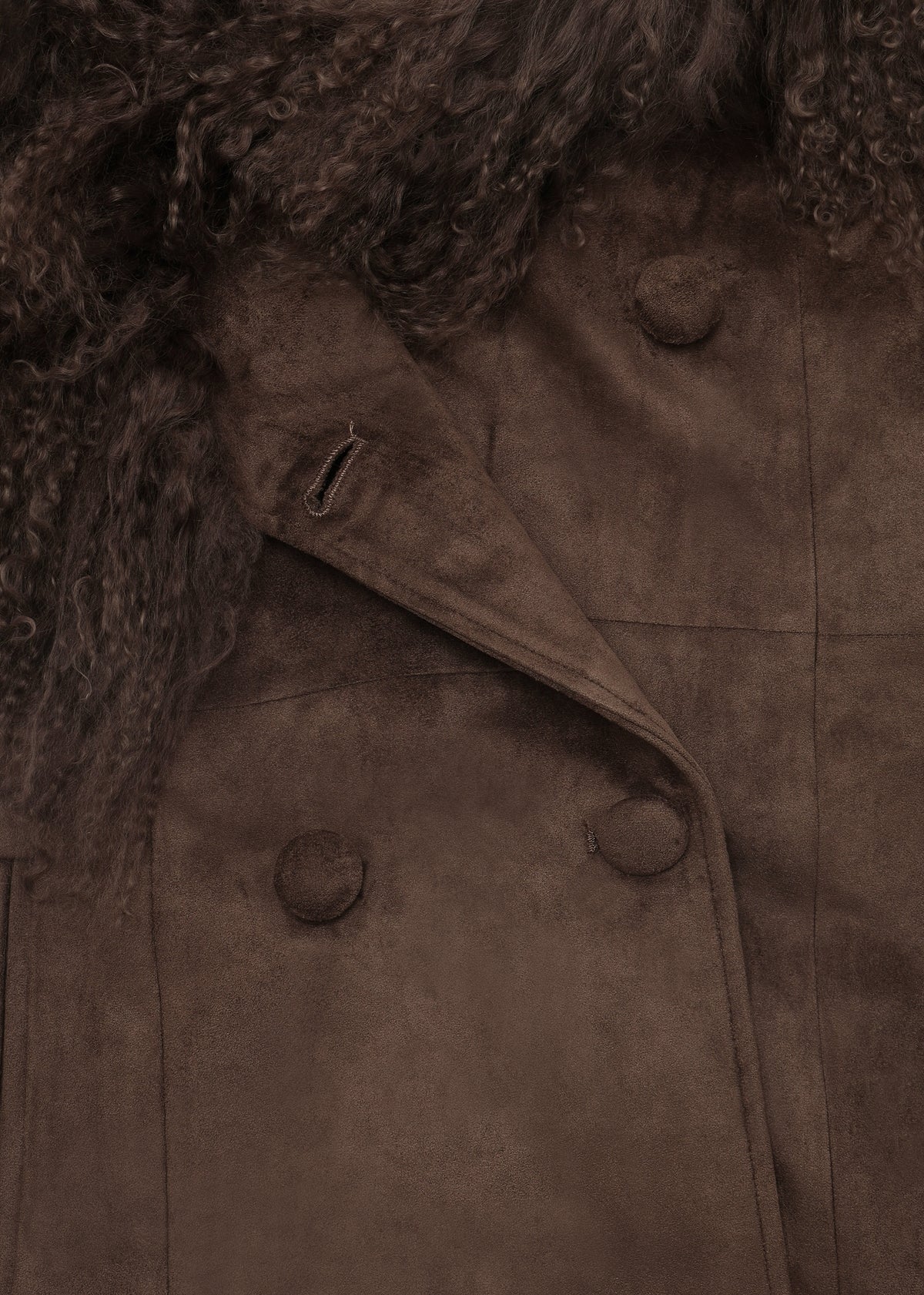 Penny II 70’s Greige Mongolian Lambswool Longline Coat