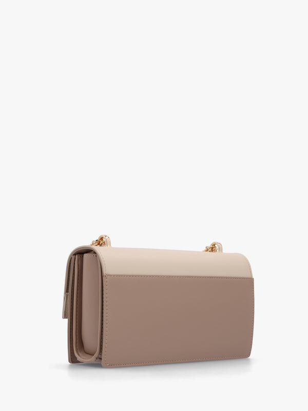 Alpheus Beige Ecru Front Flap Shoulder Bag