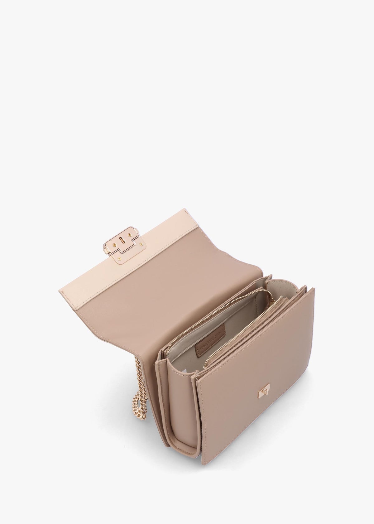 Alpheus Beige Ecru Front Flap Shoulder Bag