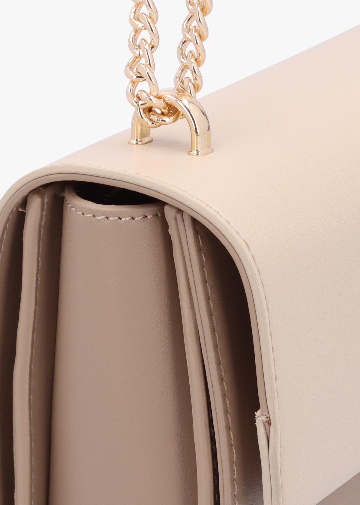 Alpheus Beige Ecru Front Flap Shoulder Bag