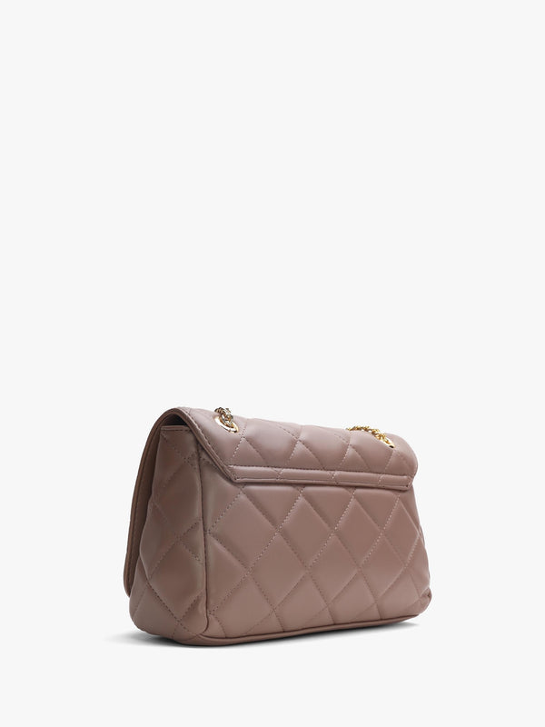 Ocarina Quilted Taupe Satchel Bag