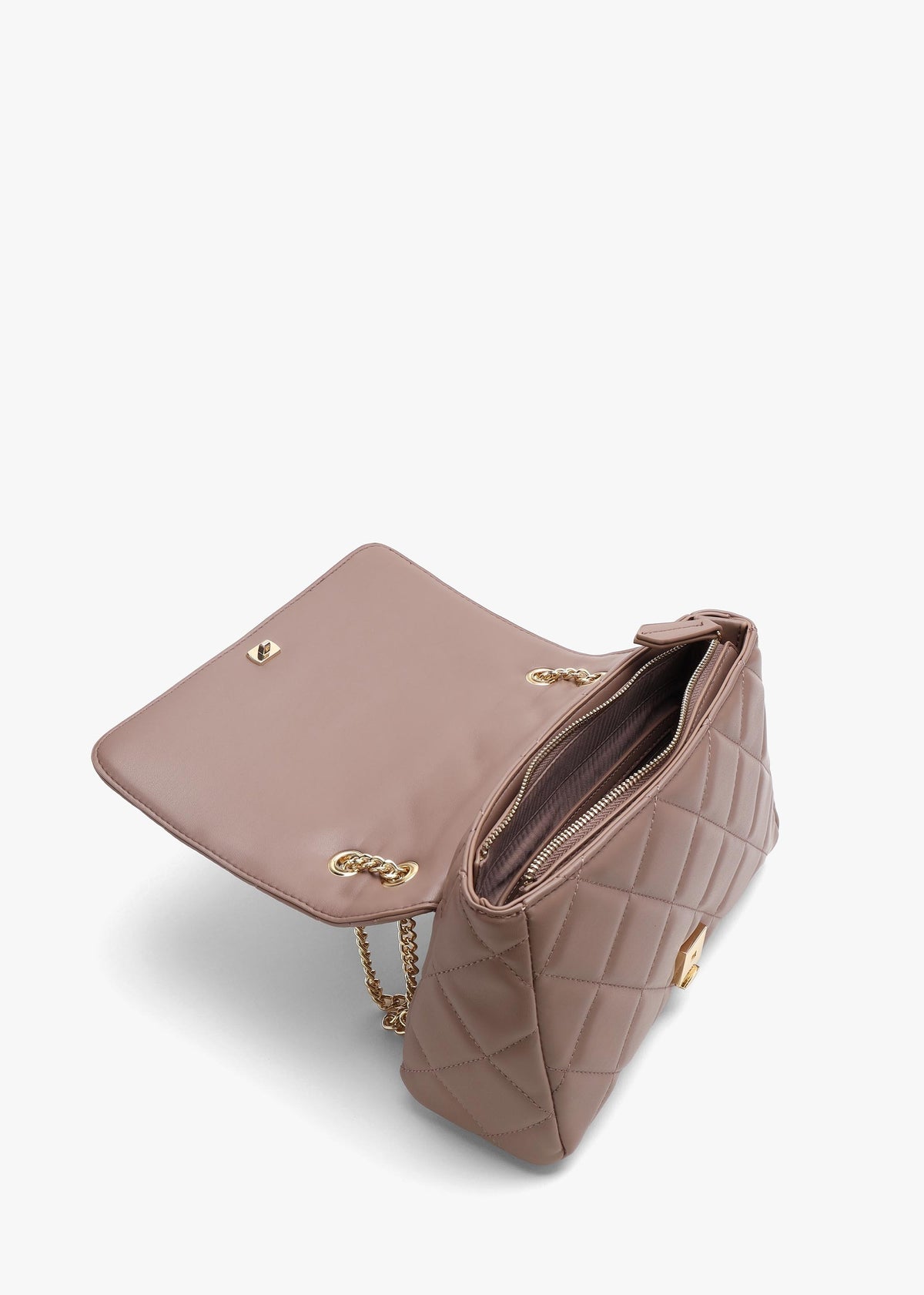 Ocarina Quilted Taupe Satchel Bag