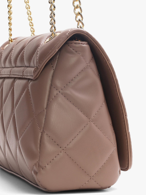 Ocarina Quilted Taupe Satchel Bag