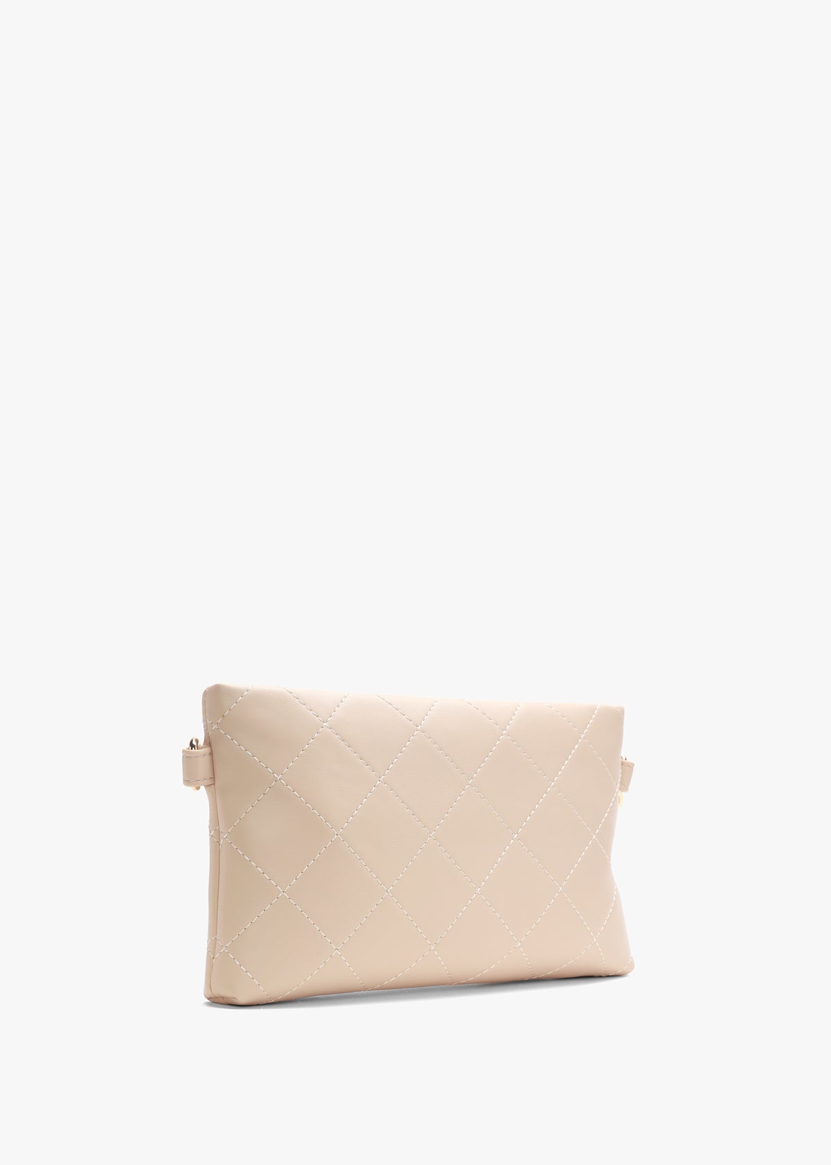 Nur Quilted Ecru Pouch Bag