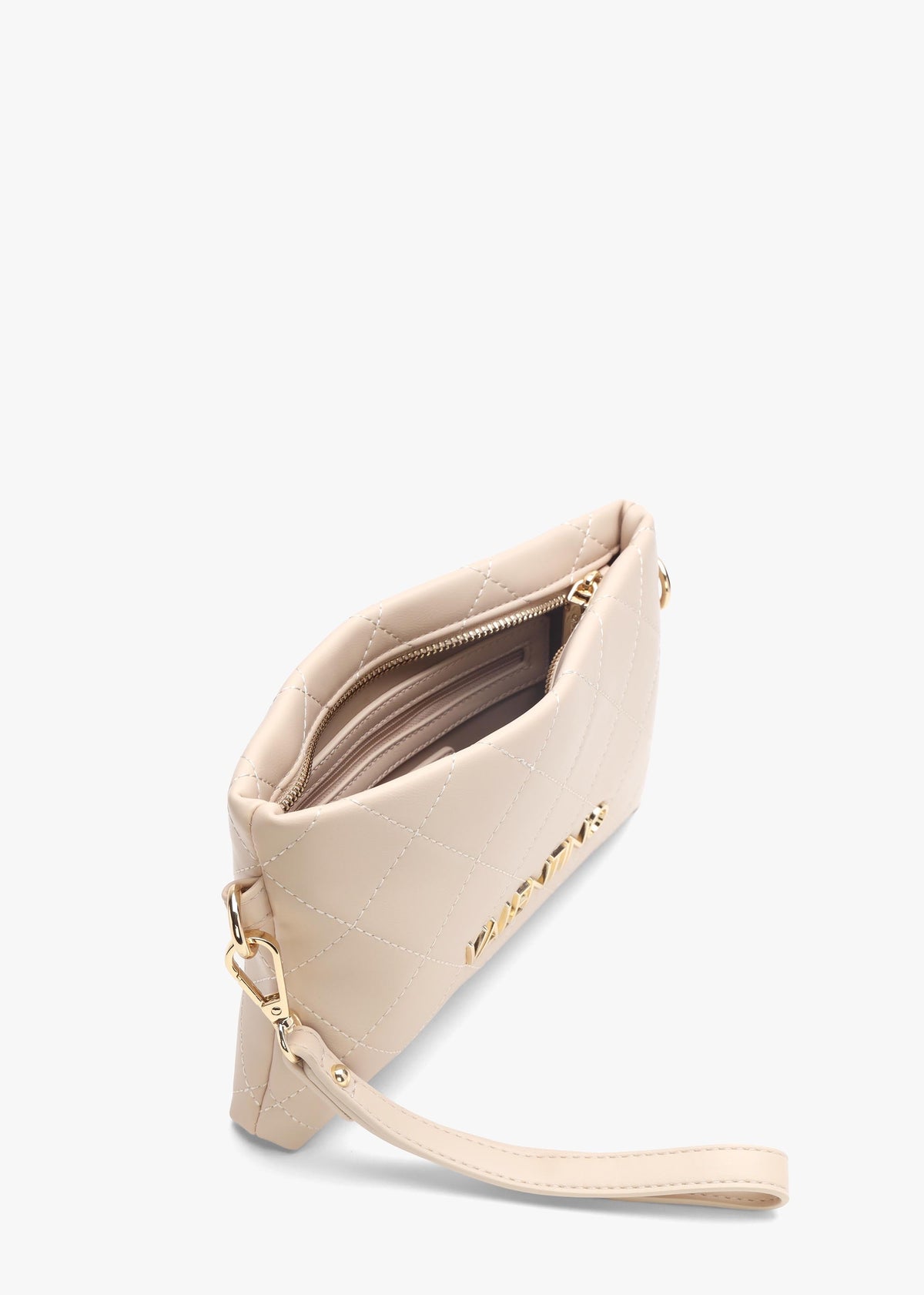 Nur Quilted Ecru Pouch Bag