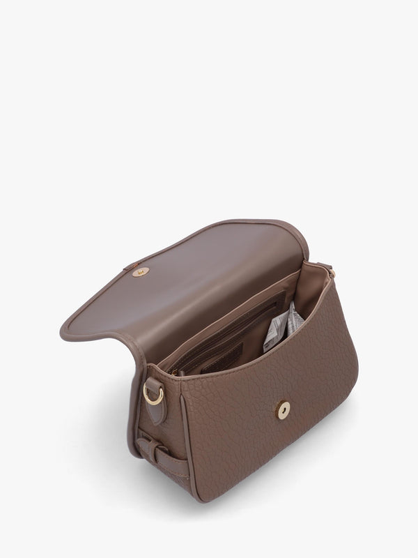 Zeno Taupe Tumbled Cross-Body Bag