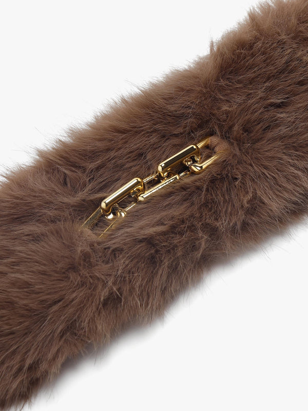 Brown Furry Pull Through Scarf