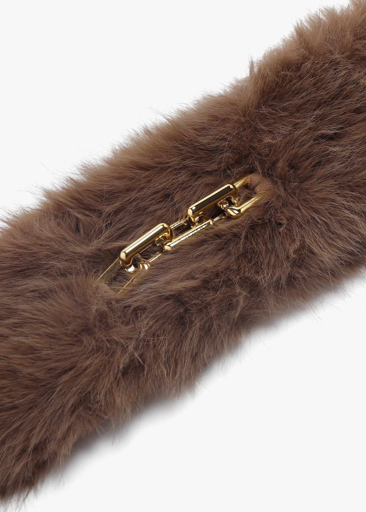 Brown Furry Pull Through Scarf