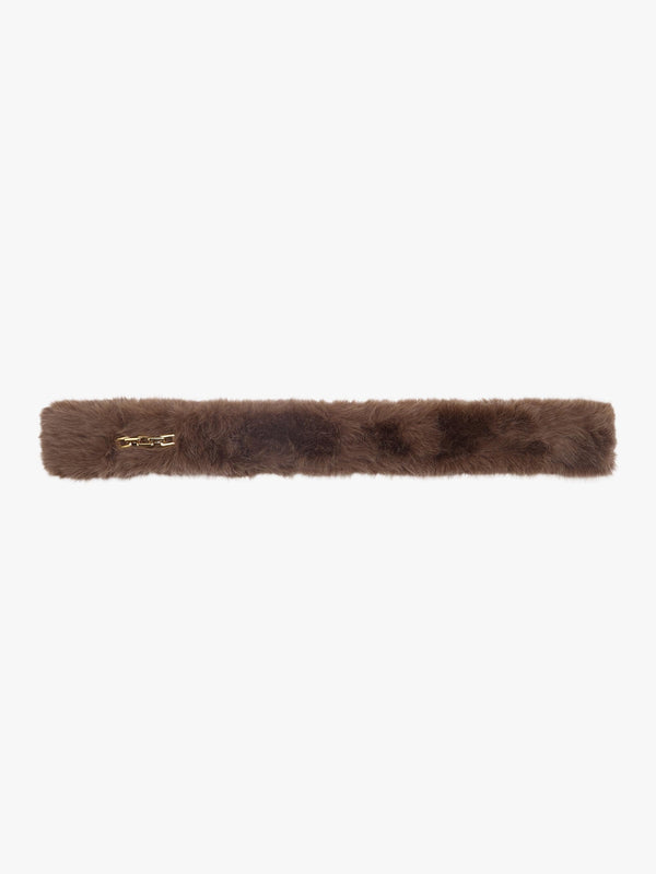 Brown Furry Pull Through Scarf