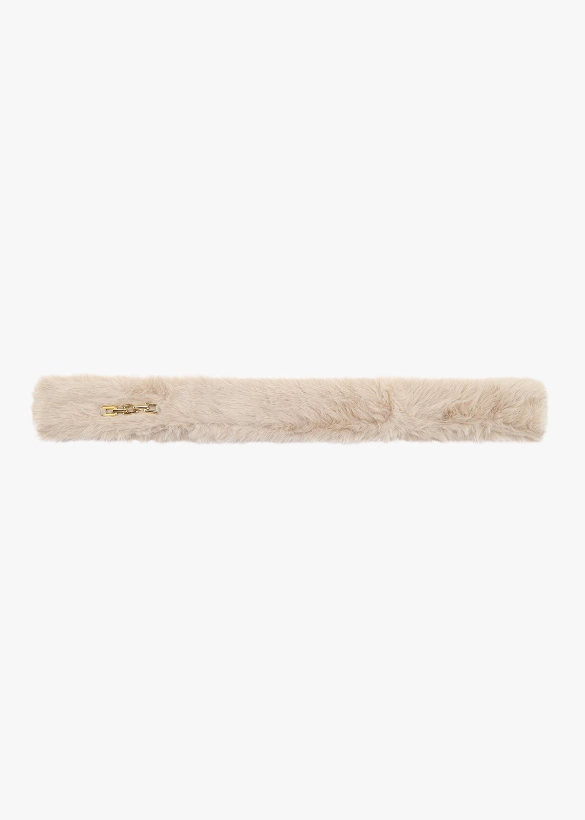 Beige Furry Pull Through Scarf