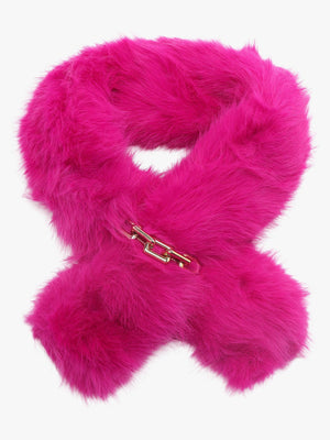 Fuchsia Furry Pull Through Scarf