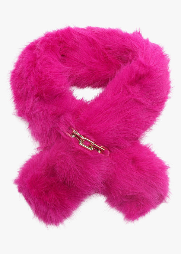 Fuchsia Furry Pull Through Scarf