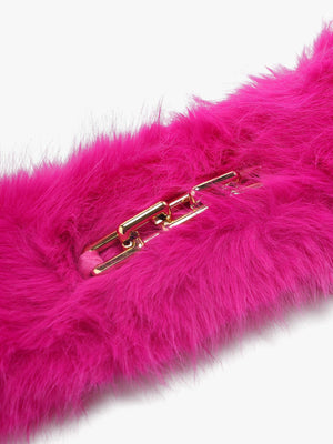 Fuchsia Furry Pull Through Scarf