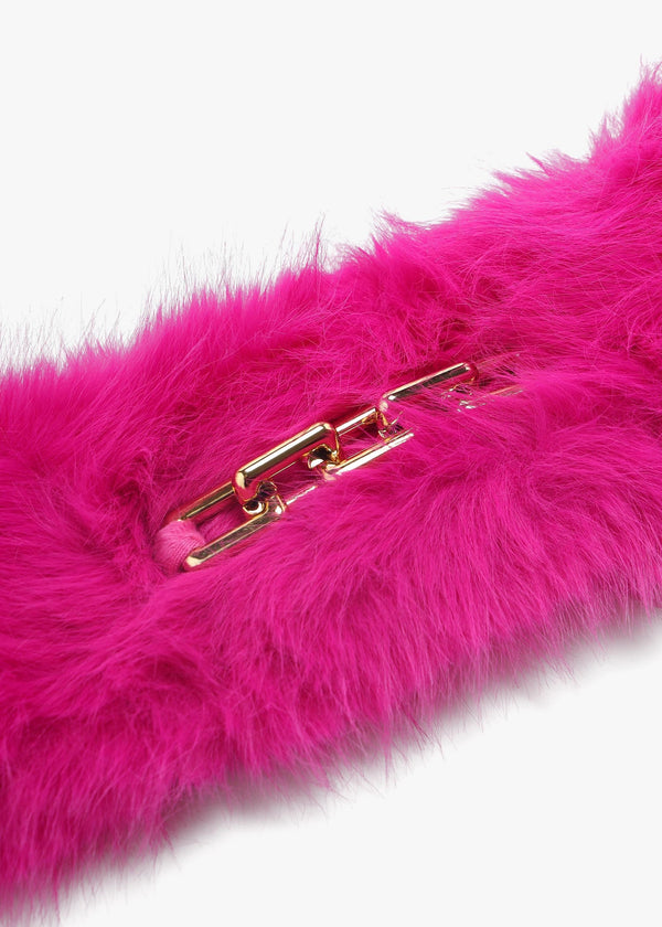 Fuchsia Furry Pull Through Scarf