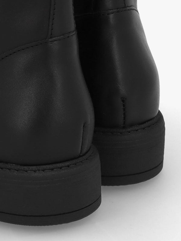 Lilia Black Leather Side Zip Ankle Boots